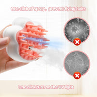 HKM-1521341 4-in-1 Steam Cat Brush for Grooming, Hair Removal, and Pet Massage