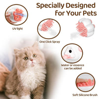 HKM-1521341 4-in-1 Steam Cat Brush for Grooming, Hair Removal, and Pet Massage
