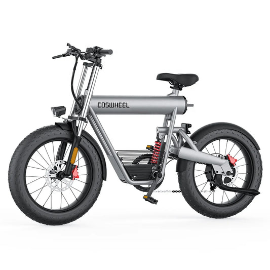 HKM-152211 1500W Dual Suspension Electric Mountain Bike with 20x4 Fat Tires and 7-Speed Gear System