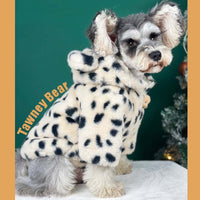 HKM-1522237 Warm Spotted Plush Coat for Dogs - Thick Coral Fleece, Autumn & Winter Friendly
