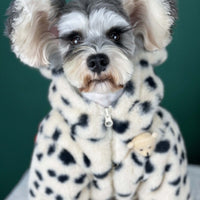 HKM-1522237 Warm Spotted Plush Coat for Dogs - Thick Coral Fleece, Autumn & Winter Friendly