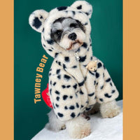 HKM-1522237 Warm Spotted Plush Coat for Dogs - Thick Coral Fleece, Autumn & Winter Friendly