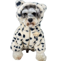 HKM-1522237 Warm Spotted Plush Coat for Dogs - Thick Coral Fleece, Autumn & Winter Friendly