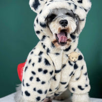HKM-1522237 Warm Spotted Plush Coat for Dogs - Thick Coral Fleece, Autumn & Winter Friendly