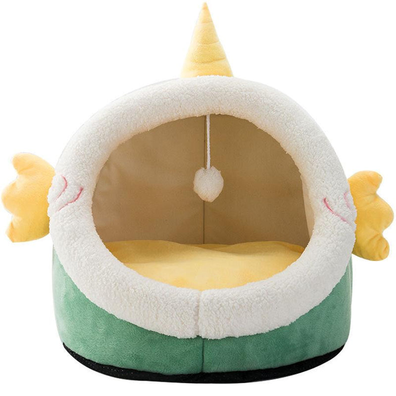 HKM-152275 Animal-Shaped Cat Litter Bed, Semi-Enclosed Design for Warmth in Autumn and Winter