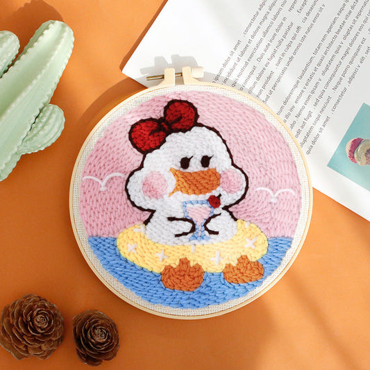 HKM-152275 Cartoon Flamingo Paradise Handmade Embroidery Material Package