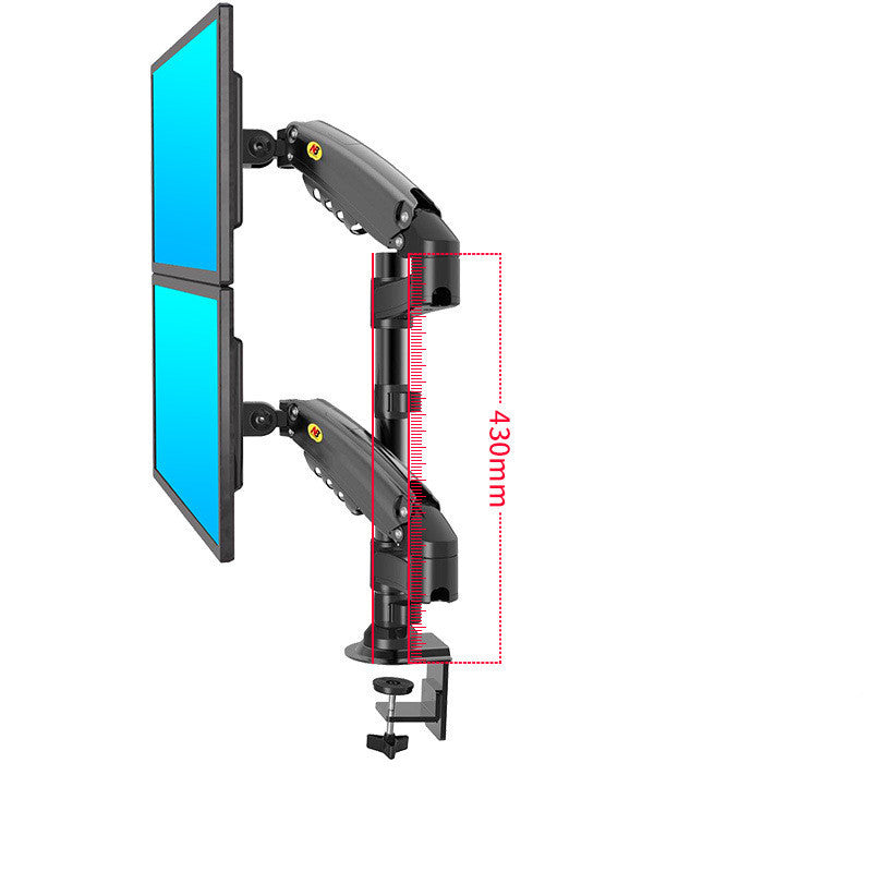 HKM-152467 Dual Screen Telescopic Rotating Computer Monitor Stand for 17-30 Inch Displays, Adjustable Height Shelf for 2-9KG Monitors