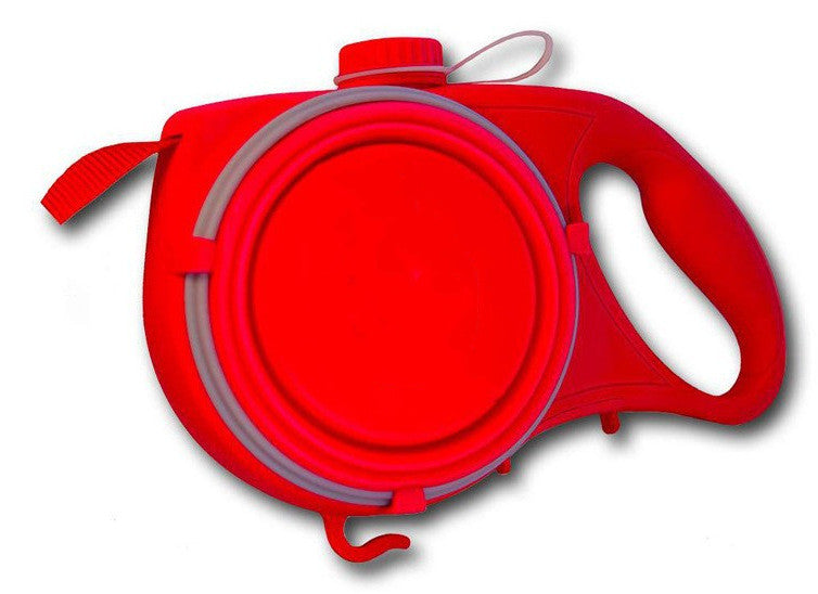 HKM-1525309 Retractable Multifunctional Pet Leash with Ergonomic Handle and Silicone Folding Bowl