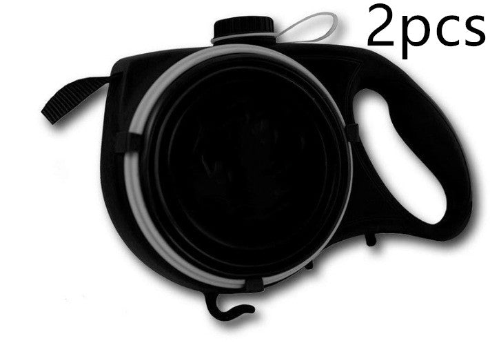 HKM-1525309 Retractable Multifunctional Pet Leash with Ergonomic Handle and Silicone Folding Bowl
