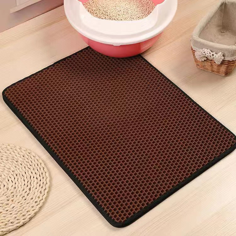 HKM-1525693 Double Layer EVA Pet Litter Mat - Cushioned, Multi-Size Options in Black, Beige, Pink, Gray, Blue, Brown