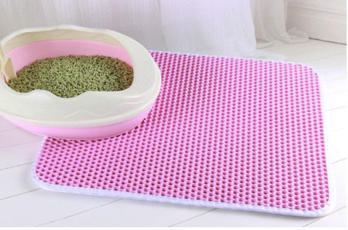 HKM-1525693 Double Layer EVA Pet Litter Mat - Cushioned, Multi-Size Options in Black, Beige, Pink, Gray, Blue, Brown