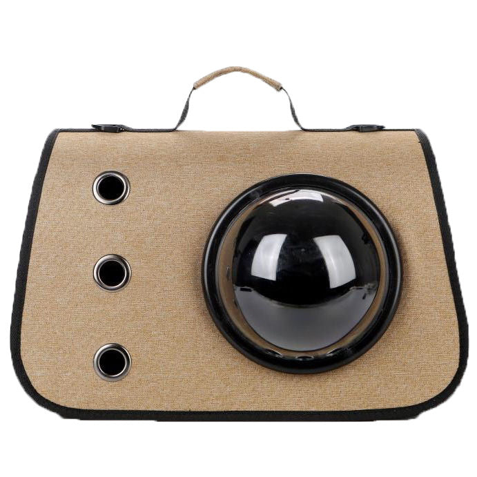 HKM-1526077 Foldable Linen Pet Carrier Bag with Breathable Ventilation for Small Pets