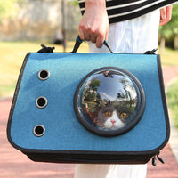 HKM-1526077 Foldable Linen Pet Carrier Bag with Breathable Ventilation for Small Pets