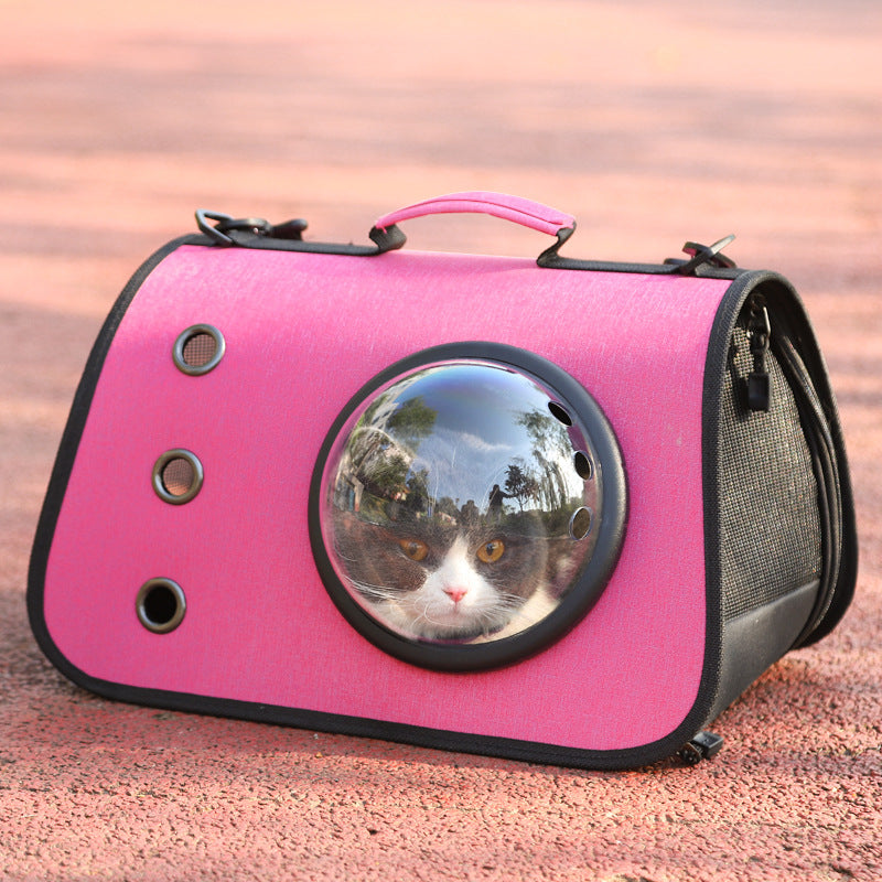 HKM-1526077 Foldable Linen Pet Carrier Bag with Breathable Ventilation for Small Pets