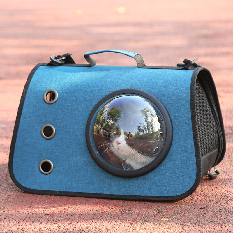 HKM-1526077 Foldable Linen Pet Carrier Bag with Breathable Ventilation for Small Pets