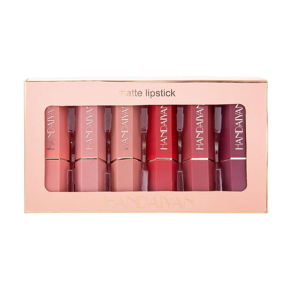HKM-152659 Matte Lipstick Gift Box Set - 6 Non-Stick Shades in Elegant Packaging