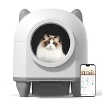 HKM-152723 Intelligent Self-Cleaning Cat Litter Box with Anti-Pinch Safety and App Connectivity, 80L Capacity