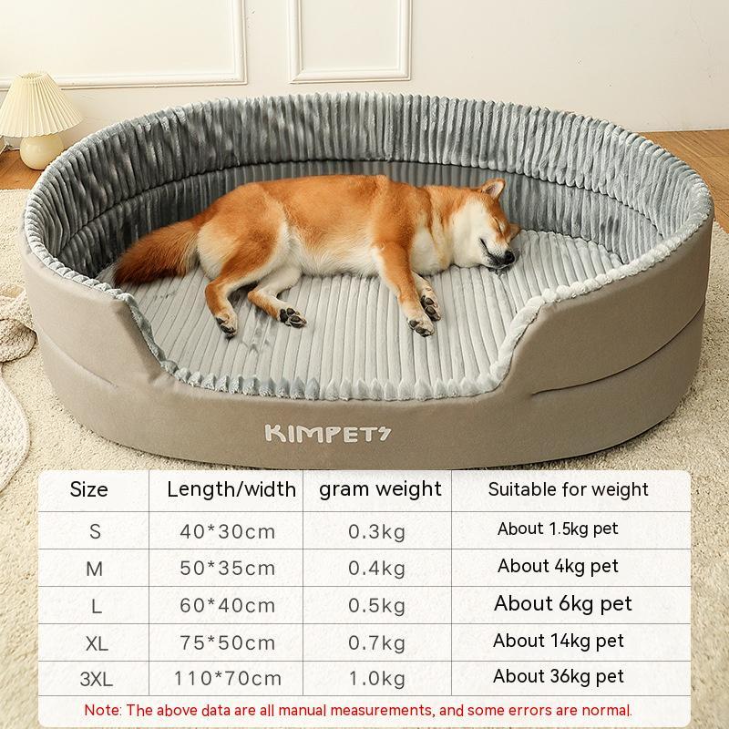 HKM-1527869 Washable Double-Sided Cat Nest and Dog Kennel with Waterproof Fabric and Cotton Cushion