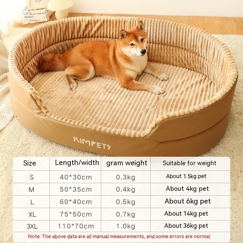 HKM-1527869 Washable Double-Sided Cat Nest and Dog Kennel with Waterproof Fabric and Cotton Cushion