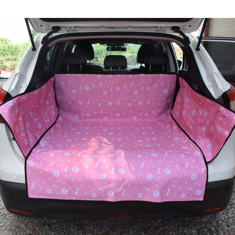 HKM-1528637 Large Waterproof Car Trunk Pet Mat for SUVs - Oxford Fabric Dog Pad, Adjustable Strap Fit
