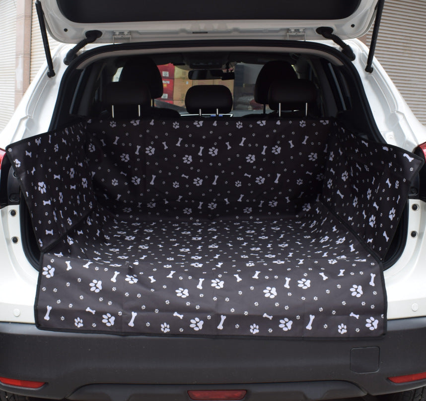 HKM-1528637 Large Waterproof Car Trunk Pet Mat for SUVs - Oxford Fabric Dog Pad, Adjustable Strap Fit