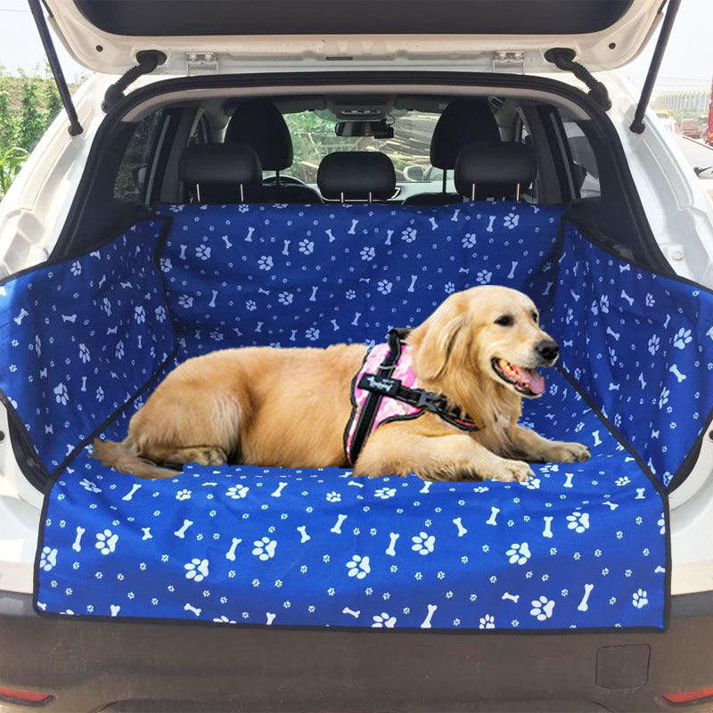 HKM-1528637 Large Waterproof Car Trunk Pet Mat for SUVs - Oxford Fabric Dog Pad, Adjustable Strap Fit
