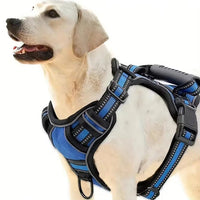 HKM-1529405 Multi-Functional Tactical Dog Harness Set with Adjustable Strap, Car Seat Belt, Dog Bowl, and Eco-Friendly Trash Bags