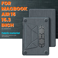HKM-152979 Durable Laptop Protective Cover with Magnetic Stand for MacBook Air 15-inch (2023/2024 Model M2 A2941/M3 A3114)