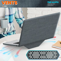 HKM-152979 Durable Laptop Protective Cover with Magnetic Stand for MacBook Air 15-inch (2023/2024 Model M2 A2941/M3 A3114)