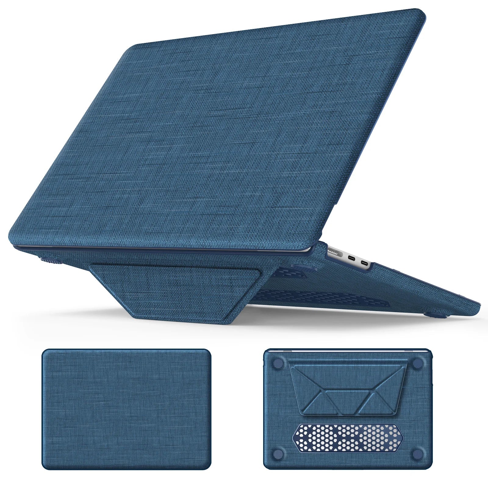 HKM-152979 Durable Laptop Protective Cover with Magnetic Stand for MacBook Air 15-inch (2023/2024 Model M2 A2941/M3 A3114)