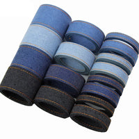 HKM-153107 Denim Ribbon for Hair Accessories and Bowknot Crafting - 1m Length, Multiple Width Options