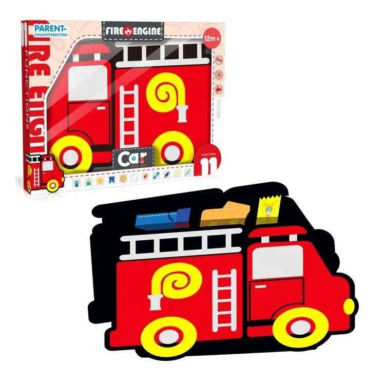 HKM-153107 Educational Fire Truck Learning Board for Babies – Montessori-Inspired Plastic Toy
