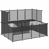 HKM-1531197 Spacious Multi-Level Small Animal Cage with Steel Frame, 143x107x93 cm