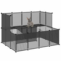 HKM-1531197 Spacious Multi-Level Small Animal Cage with Steel Frame, 143x107x93 cm