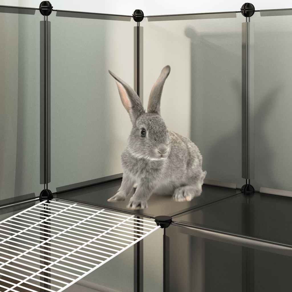 HKM-1531197 Spacious Multi-Level Small Animal Cage with Steel Frame, 143x107x93 cm