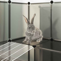 HKM-1531197 Spacious Multi-Level Small Animal Cage with Steel Frame, 143x107x93 cm