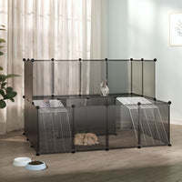 HKM-1531197 Spacious Multi-Level Small Animal Cage with Steel Frame, 143x107x93 cm
