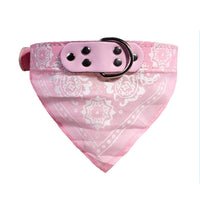 HKM-1531581 Pet Fashion Triangle Saliva Towel Collar - Striped Design, Available in Pink, Blue, Black, Red, Purple, Light Blue, and Rose Red