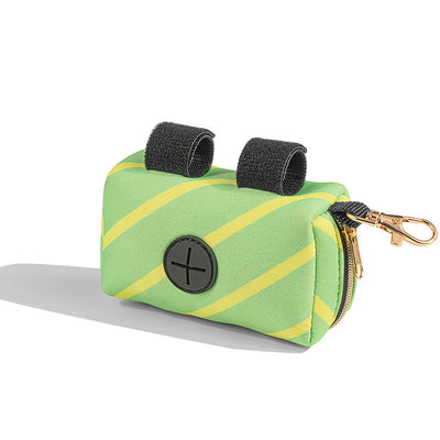 HKM-1531837 Pet Waste Bag Storage Organizer - Neoprene in Red, Green, Purple, Wave Design - 12x6.5x7 cm