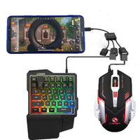 HKM-153299 Eat Chicken Game Set - One-Handed Keyboard & Gaming Mouse Bundle, Compatible with iOS/Android