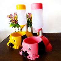 HKM-1533373 Pet Water Dispenser with Adjustable Height - Available in Pink, Blue, and Yellow