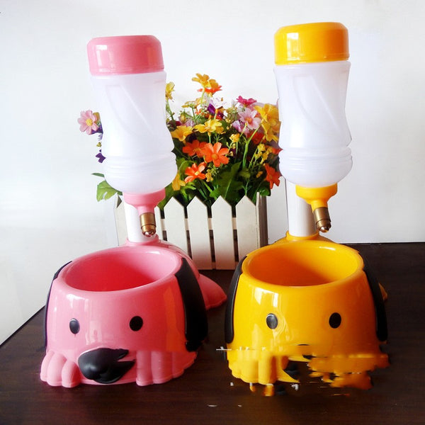 HKM-1533373 Pet Water Dispenser with Adjustable Height - Available in Pink, Blue, and Yellow