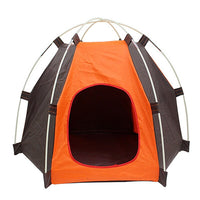 HKM-1533629 Portable Foldable Pet Tent for Small Dogs and Cats - Sunscreen Outdoor & Indoor Kennel with Removable Cushioning