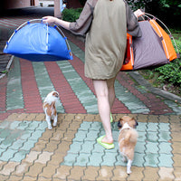HKM-1533629 Portable Foldable Pet Tent for Small Dogs and Cats - Sunscreen Outdoor & Indoor Kennel with Removable Cushioning