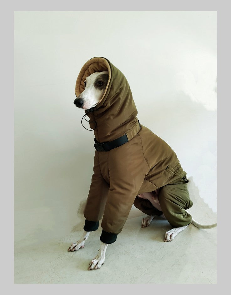 HKM-1534013 Super Thick Cotton Padded Clothes for Dogs in Military Green, Sizes S-XL