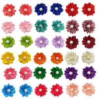 HKM-1534397 Flower Bow Rubber Bands for Pets - Japanese and Korean Style, 50pcs, Decorative Cloth Pet Accessories