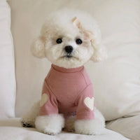 HKM-1535165 Autumn and Winter Base Embroidery Sweater for Dogs in Beige, Pink, Dark Green, and Brown