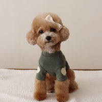 HKM-1535165 Autumn and Winter Base Embroidery Sweater for Dogs in Beige, Pink, Dark Green, and Brown