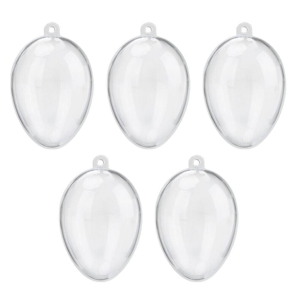 HKM-153555 5-Piece Clear Plastic Fillable Christmas Ornaments for DIY Holiday Decorations