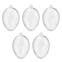 HKM-153555 5-Piece Clear Plastic Fillable Christmas Ornaments for DIY Holiday Decorations